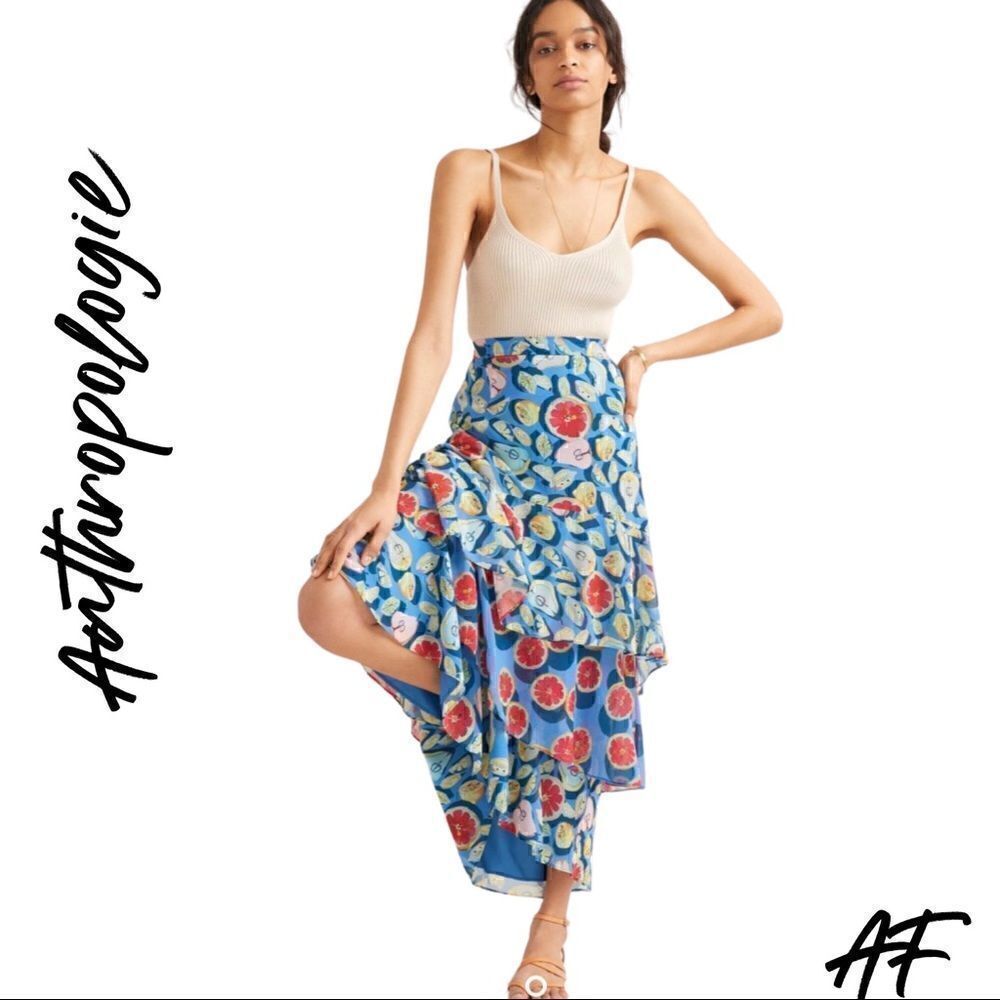 ANTHROPOLOGIE BY HUTCH MEDLEY TIERED MAXI SKIRT NEW SMALL